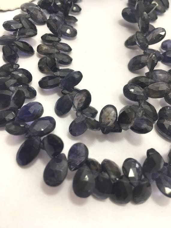 Iolite beads semi precious briolette pears pour création de collier