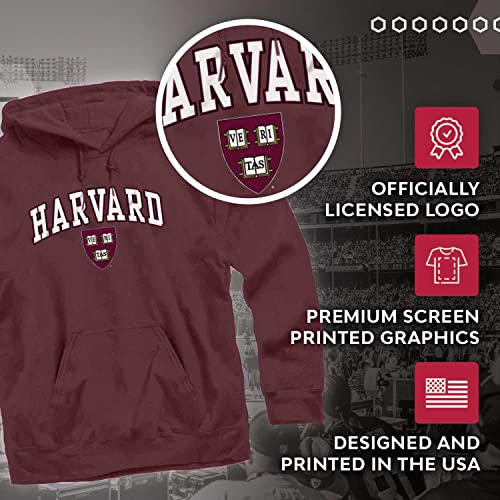Campus Colors Adult Arch & Logo Soft Style Gameday Hooded Sweatshirt (Harvard Crimson - Red, Small) #TOP4
