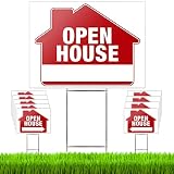 Open House Signs (10 Pack) – Premium LARGE 24” x 18” Open House Signs for Real Estate with Stakes –