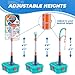 4 in 1 Basketball Hoop for Kids 1-3,Toddler basketball hoop and T-Ball Set,Height Adjustable Kids Basketball Hoop,Baseball Launcher,Indoor/Outdoor Basketball Hoop Toy for Boys and Girls Birthday Gifts
