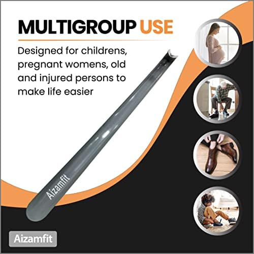 Aizamfit ShoeHorn 430 mm Long, Grey Handle Step up Your Shoe Game