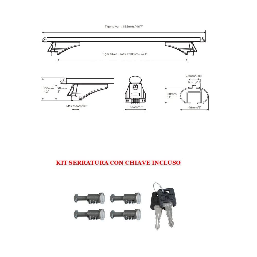 COMPATIBILE CON FORD Mondeo III Wagon 5 p tetto Flush anno 2012 BARRE PORTABAGAGLI PER TETTO AUTO 120CM A COPPIA CON REALING ALTI E BASSI BARRA PORTABAULE MENABO IN ALLUMINIO 75KG