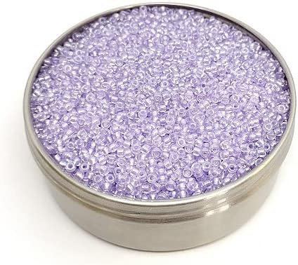 Perlas de semillas Rocailles PRECIOSA de 0.71oz 80, perla de cristal violeta pastel