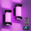 XMCOSY+ Outdoor Wall Lights, 2100LM Smart LED Porch Lights Outdoor, RGBCW Exterior Lighting Sconce, Wi-Fi Control, Compatible with Alexa, IP65 Waterproof, 2 Pack