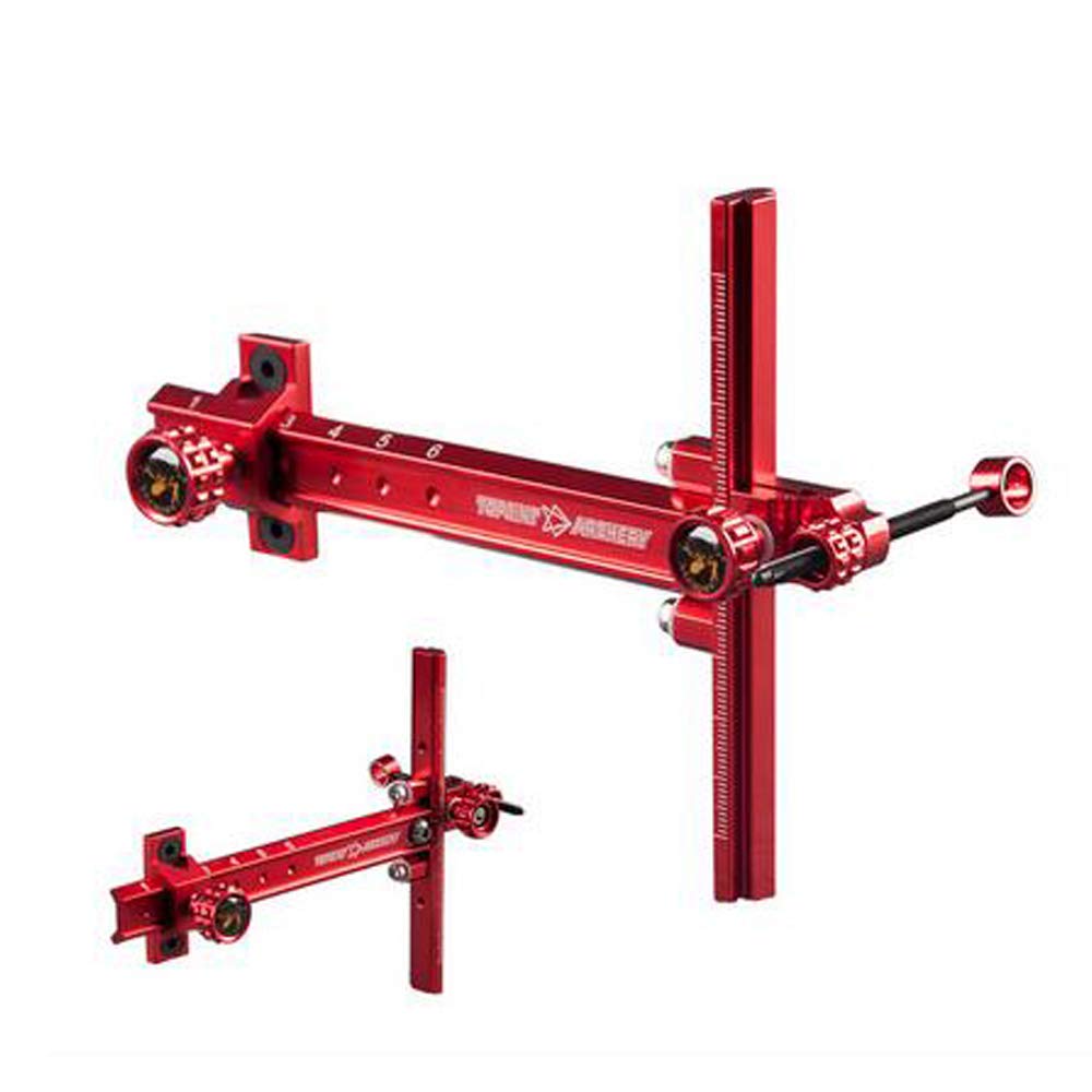 Archery Recurve Bow Sight Aluminum Alloy Single Pin Target Recurve Sight for Beginners Bow and Arrows Accessories (Red)