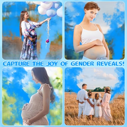 Set 2 Large Blue Gender Reveal Smoke Cannons 300g/each Rich Smoke Spray for Baby Shower Bombs for Gender Reveal Party Fire Extinguisher Blasters Boy or Girl Surprise Decoration 100% Biodegradable - Image 8