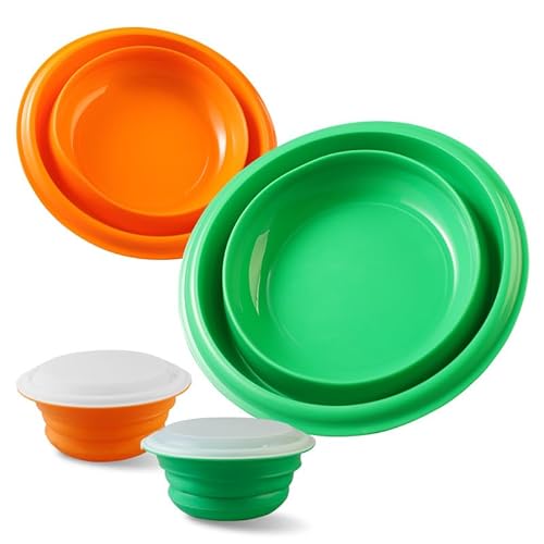 UAERSCH 2pcs Plastic Folding Bait Bowl Convenient Feeder All for Fishing Accessories for Carpfishing Equipment Method Feeder