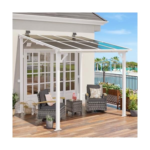 8 x 8 gazebo wall mounted gazebo lean to metal awnings gazebos gazebo pergola with sloped roof outdoor patio gazebo awning for backyard deck white  urban country home decor