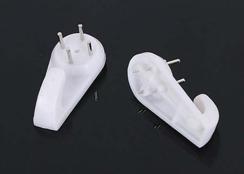 Miniatura 3 de AKOAK 20 ganchos de plástico invisibles de 2 pulgadas con rodamientos de hasta 25 libras para herrajes, sujetadores y ganchos para montaje en pared,