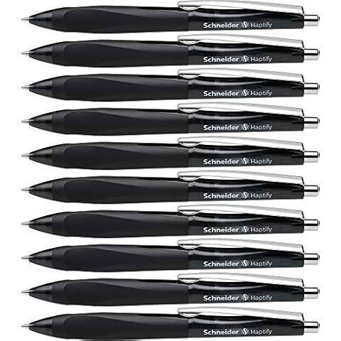 Bolígrafo ergonómico Schneider Haptify, negro, 10 unidades Cover