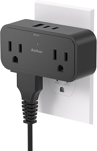 Miniatura 8 de Extensor de salida de protección contra sobretensiones, divisor de enchufes múltiples con 4 tomas eléctricas, 3 puertos USB (2 USB C de 3 caras,