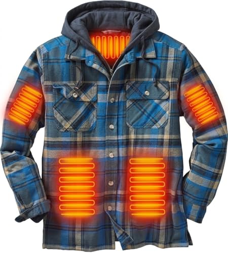 Heated Jackets for Men with Battery Pack Included, Softshell Mens Heated Jacket with Adjustable&Detachable Hood