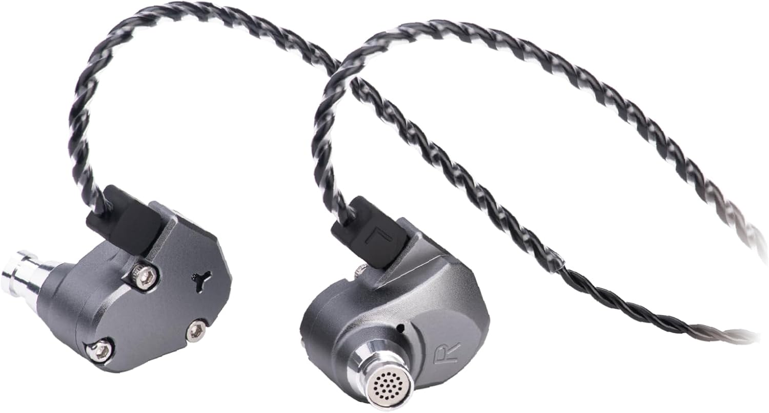 TINHIFI C2 HiFi IEM | LCP+PU Composite Diaphragm | 0.78mm 2-Pin Gold-Plated Cable | High-Resolution in-Ear Monitors for FPS Gaming & Music (Gun Color, C2 2025 3.5MM+Mic)