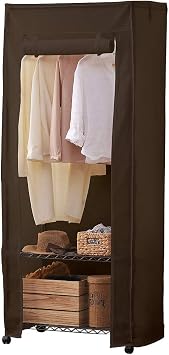 Iris Ohyama CMW-75183C Color Metal Wardrobe, Rack, 3 Tiers, Brown, Width 29.5 inches 75 cm, Pole Diameter 0.7 inch 19 mm, Load Capacity 220.5 lb 100 kg