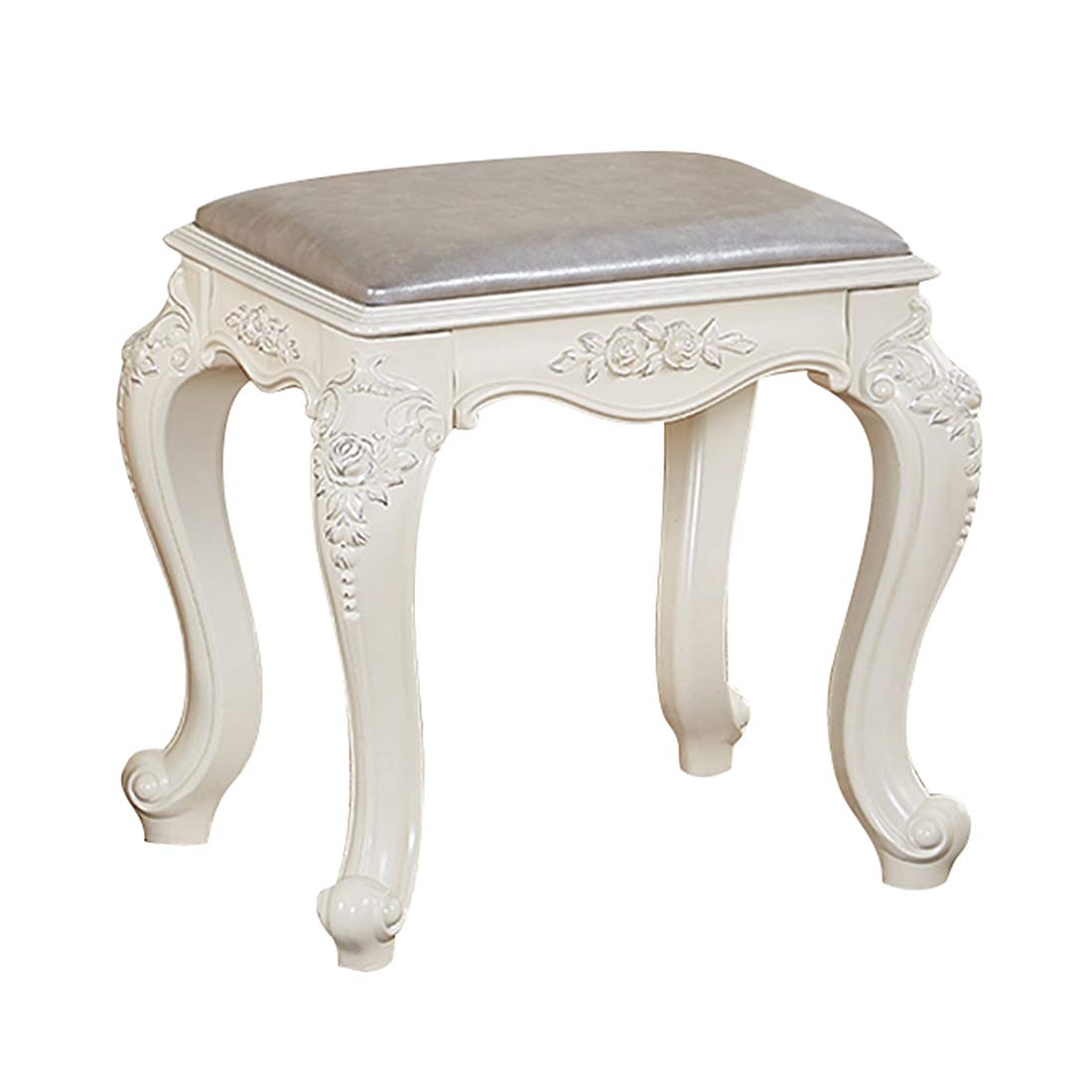 Tabouret de piano baroque en acier assise rembourrée pour dressing chic