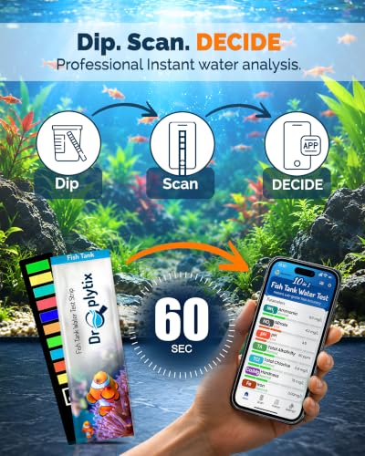 Image of Digital Aquarium Water Test Kit, App-Enabled 10-in-1 Fish Tank Test Kit for Freshwater & Saltwater, Aquarium Test Strips for Fish Tanks, Reef, pH, Ammonia, Nitrate, Nitrite, GH, KH, Chlorine