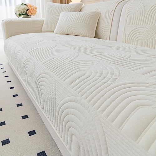 Protège-canapé matelassé en velours de luxe pour méridienne droite ou gauche