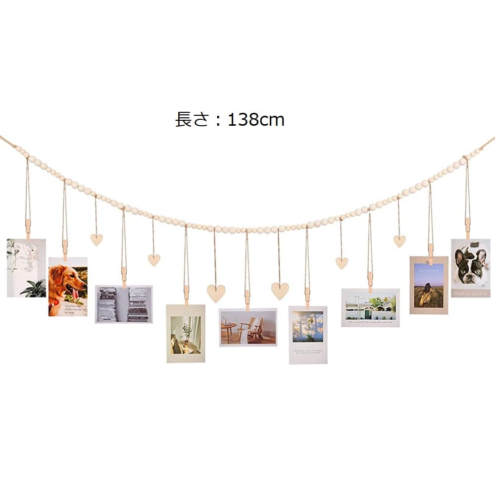 Amazon.co.jp: 写真ガーランド 壁掛け 2タイプ入 写真ディスプレイ