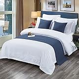 PVYGDXYI Camino de Cama de Hotel, Manta para pies de Cama, Suave Protector de Cama, Moderno cojín Decorativo, Tira para Cama tamaño Queen, matrimonial, Individual y King (Azul) | King 50 x 240 cm