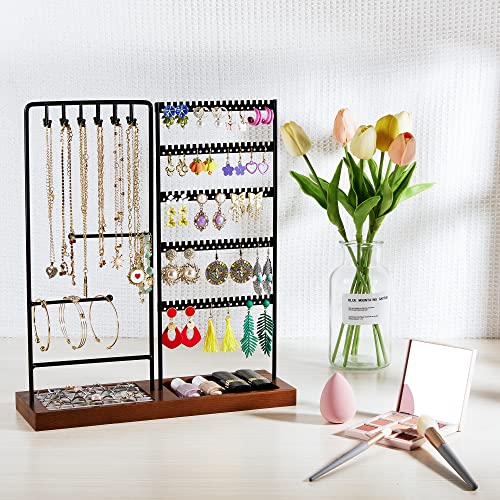 Vtopmart Earring Organizer, 5-Tier Earring Holder Organizer Display For Selling, Jewelry Organizer Holder Stand With 90 Holes, Black #TOP4