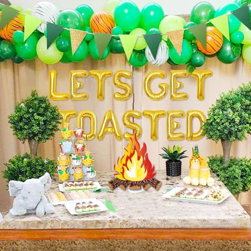 Image of Camp Bachelorette Decorations Lets Get Toasted Bachelorette Last Trail Before The Veil Bachelorette Decorations Balloons Sign Banner for Camping Themed Bridal Shower Wedding Decoration