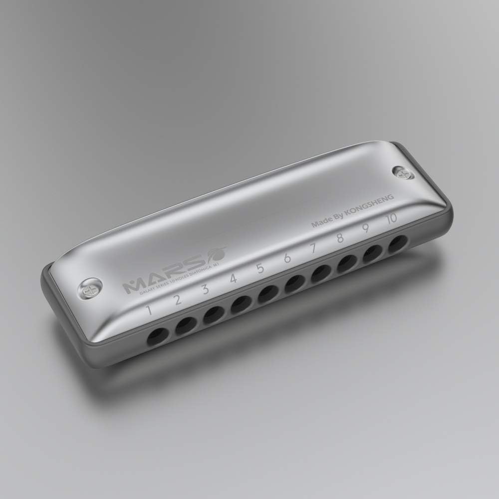 LIFANG KONGSHENG M1MARS Round Hole 10-hole Diatonic Harmonica Plastic Aluminium comb Major Paddy Natural Minor tuning (Color : Key of E)
