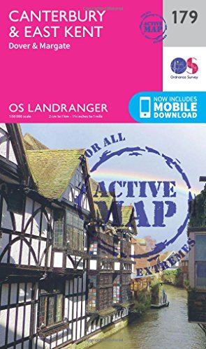Amazon Canterbury & East Kent Map | Weatherproof | Dover & Margate | Ordnance Survey | OS Landranger Active Map 179 | England | Walks | Cycling | Days Out | Maps | Adventure #ad