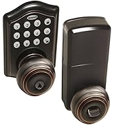 Honeywell Safes &amp; Door Locks - 8732401 Electronic Entry Knob Door Lock, Oil Rubbed Bronze, 6.5 x ...