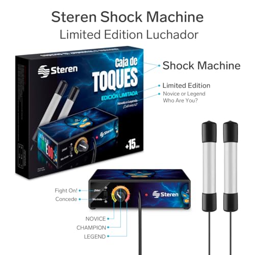 Image of STEREN Fully Assembled Shock Machine Game - Limited Edition Luchador - Great Gift for Family Game Night, Gatherings or Party's - Maquina de Toques Electricos