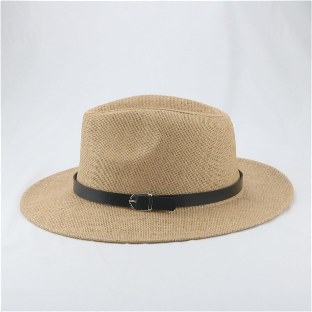 Men's Top Hat, Layer Encrypted Paper Woven, Sun Shading Jazz Flat Brim Panama