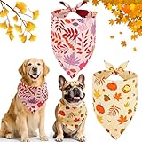 SZEE Hundehalstuch Herbst Hund Bandana,Halstuch Hunde Geschenk mit Ahornblatt, Fall Dog/Cat Bandana, Hundebekleidung Kopftücher Waschbarer für Kleine/Mittel/Große Hunde und Katzen,2 Stück, XL