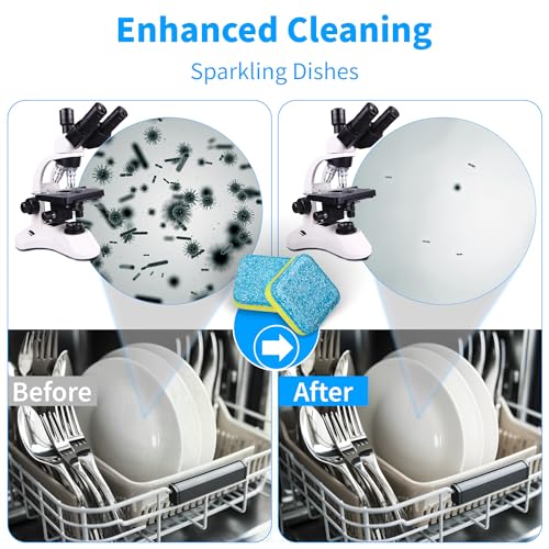 Dishwasher Cleaner Tablets - 24 Pack Powerful Descaling and Refreshing Pods, Deep Cleaning for Dish Washer Machine, Heavy Duty for Sparkling Clean - Yearly Supply.