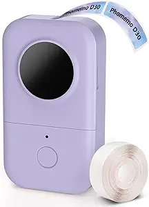 Phomemo D30 Label Makers Machine - Portable Bluetooth Mini Sticker Thermal Label Printer Handheld Rechargeable, Easy to Use for Office Home Organization, Rich Icon Font Multiple Templates