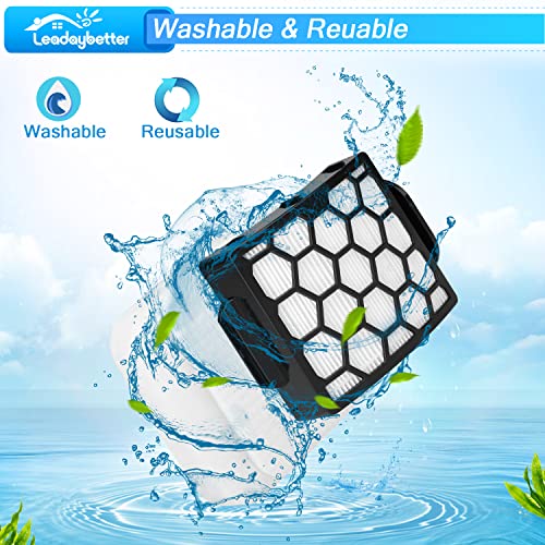 Image of Leadaybetter UV900 Replacement Filters for Shark Performance Lift-Away UV850 UV950 DuoClean Upright Vacuum, Compare to Part # XHF320 & XFFK602UKT (2 HEPA+4 Foam+4 Felt Filter Set)