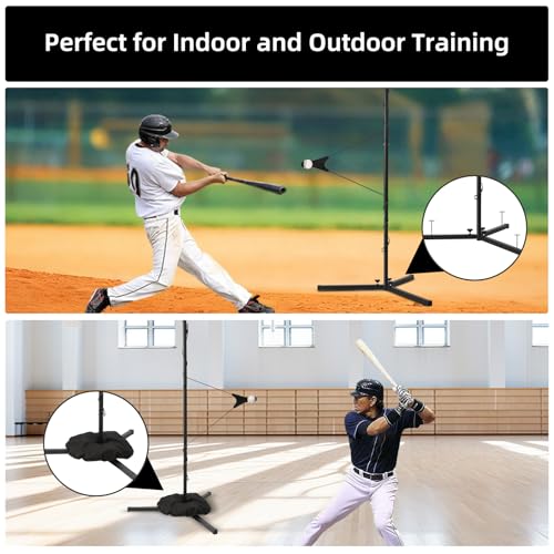 CEPHKY Baseball & Softball Swing Trainer, Portable Hitting Trainer System with Adjustable Height | Rotating Ball, Batting Practice Equipment for All Skill Levels by CEPHKY - Used condition - Image 5