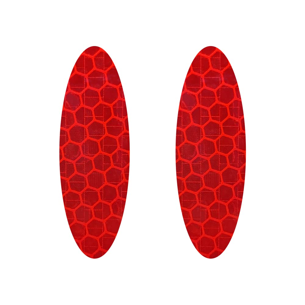 Diamond Refractive Stickers, Oval, Flat, Red, Set of 2