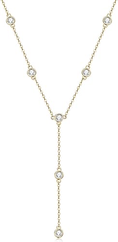 Collar de moissanita para mujer, plata de ley, collar de diamantes creados en laboratorio, delicado y simple, largo, para graduación, boda,