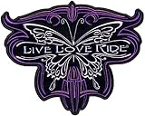 Miltacusa Metallic Butterfly Live Love Ride Jacket Vest Lady Biker Patch [Iron on Sew on -10.0 X 8.0 inch]