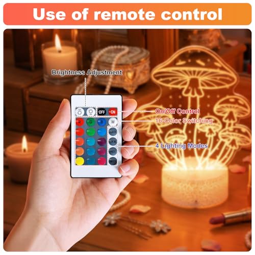 Ghegicu Night Light Earring Holder Organizer with 16 Colors Remote Control Changing, Bow-Shaped 110 Holes LED Earrings Stand for Girls Women Jewelry Display Storage Gifts (Mushroom-Shaped) by Ghegicu - Used condition - Image 7
