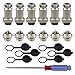 Produktbild QitinDasen 6Pcs Premium GX164 Pin Aviation Stecker Adapter, 5A 16mm Gewinde Männlich Weiblich Metall Luftfahrt-Stecker Drahtverbinder Kit, mit Gummi Schutzkappe und Schraubenzieher