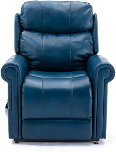 Hypeshops Lowell - Silla elevadora de gel de cuero azul marino con masaje