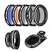 Neewer 37mm Cell Phone Lens Accessory Kit, Includes 0.45X Wide Angle Lens,Lens Clip,Graduated Color Filters (Blue Orange Grey), CPL Filter, ND Filter for iPhone, Samsung, Huawei, etc