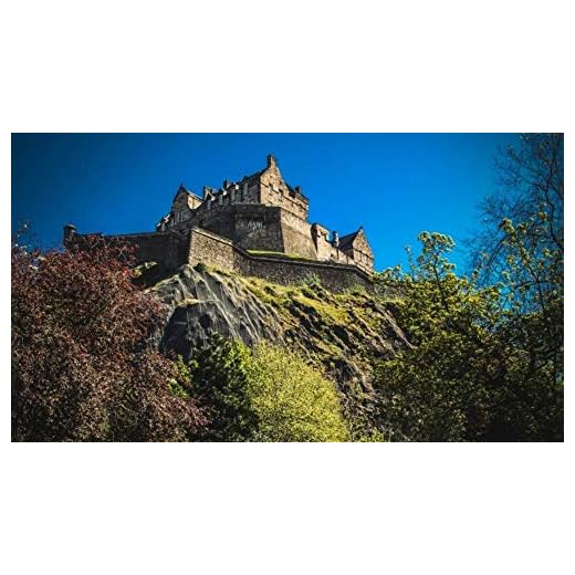 YHKTYV Edinburgh slott under den blå himlen 3D gör-det-själv konststil träleksaker svår 98 delar pussel för vuxna familjetärning
