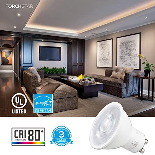 Torchstar Gu10 Led Bulbs Dimmable, 500Lm 50W Halogen Equivalent, 4000K Cool White, 40° Beam Angle Spot Light Bulb For Recessed Lighting Track Lighting, Ul & Energy Star Listed, Pack Of 6 #TOP2
