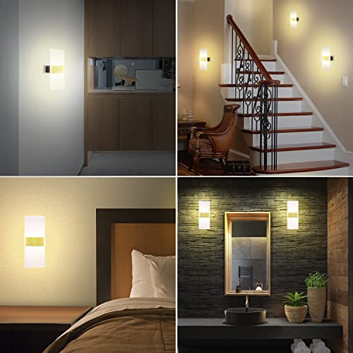 Image of BIGMONAT Motion Sensor Wall Light, LED Sconce Light Battery Operated, USB Rechargeable Night Light, Wireless Wall Lamp for Hallway Bathroom Bedroom Corridor Stairway Shower,180 Lumens, 4000K