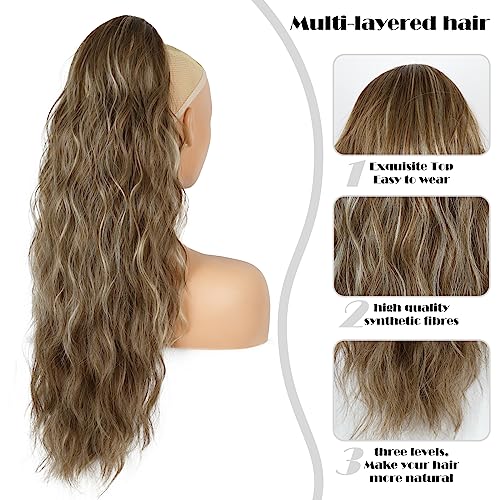 26 Inch Ponytail Extension, Synthetic Long Hair Pieces for Women Soft Natural Pony Tails Extensions - Image 3