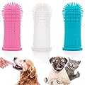 Cat Toothbrush 3 Pack 360° Full Surround Dog Toothbrush Finger Nontoxic Silicone Puppy Toothbrush, Easy Dog Cat Teeth Cleaning Dog Tooth Brushing Kit