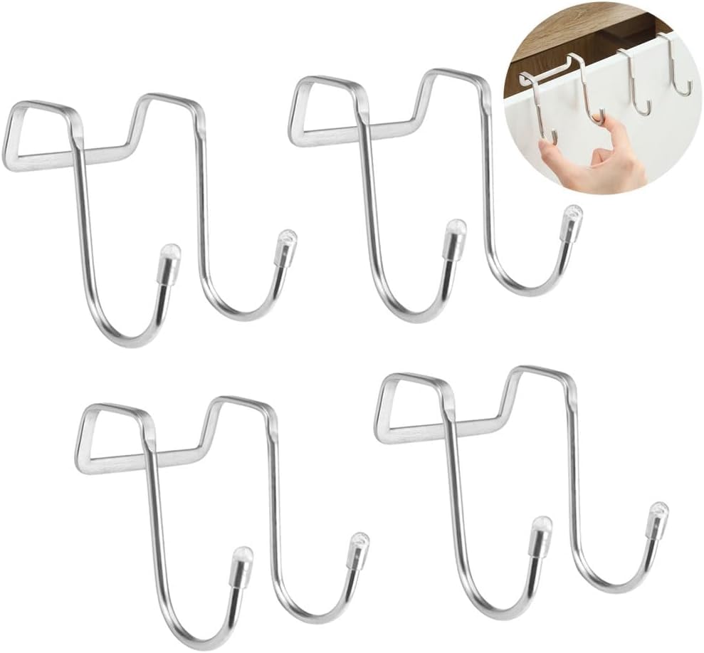 Jessica Exim Stainless Steel Over The Door Hooks – Heavy Duty Double S-Shaped Hangers with Scratch-Prevention Rubber, Ideal for Towels, Clothes & Accessories (4)-image-21