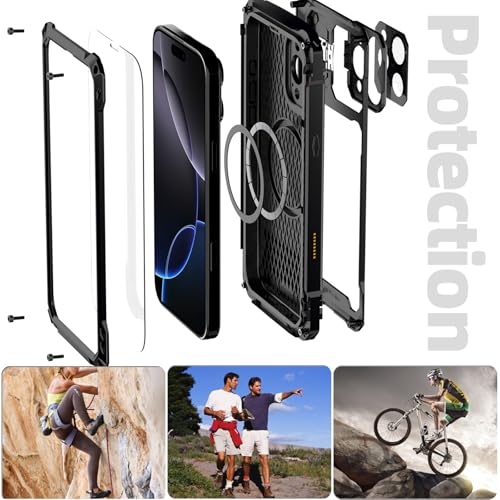 Coque antichoc iPhone 16 Plus silicone rigide noir protection métal - 3