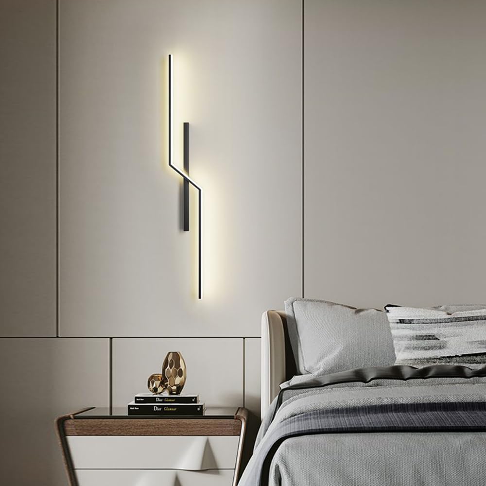 Moderno Applique da Parete a LED, Lampada da Parete lineare in Metallo, apparecchi di Illuminazione da Parete per Interni a 3 Colori, Lampada da Parete a Striscia Lunga per Soggiorno, Portico